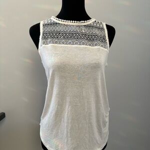 Elegant Cream Lace Trim Women's H&M Top